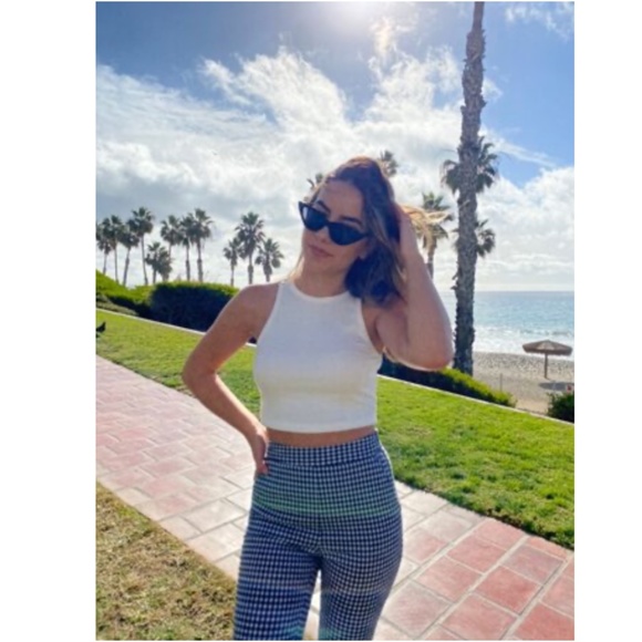 Rib-Knit White High Neck Crop Tank Top - Picture 16 of 16